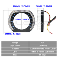 Feux de jour universels pour voiture 5D Slim Version 3CM, anneau halo LED en forme de U, effet œil d'ange en cristal, système d'éclairage automobile 12V