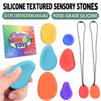 Ensemble de 6 jouets sensoriels en silicone, coussinets texturés assortis dans un sac OPP pour le jeu tactile et le soulagement du stress