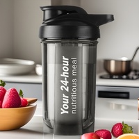 Agitateur de café anti-fuite avec tasse graduée, shaker pour thé au lait, poudre protéinée, en PP de qualité alimentaire, idéal pour le camping et les bouteilles d'eau de fitness