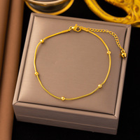 Colliers tendance pour femmes, collier chaîne serpent à perles, bracelet en acier inoxydable plaqué or 18 carats, chaîne de cheville, bijoux