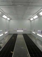 Four de peinture en poudre pour cabine de peinture automobile avec éclairage LED, lampes infrarouges et chauffage au diesel 10 pouces