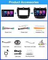 Podofo 10.1 "Android Autoradio Stéréo Unité Principale pour Honda Accord 2003-2007 Carplay Android Auto GPS Wifi Hifi Audio RDS Full RCA
