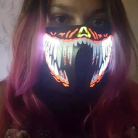 Masque d'Halloween lumineux à LED en PVC avec égaliseur sonore activé par le son pour les fêtes et les célébrations