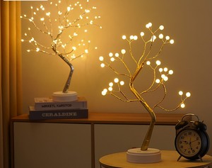 Battery USB Operated Warm White Led Tree <b>Light</b> Pearl Decor Shimmer Copper <b>Wire</b> Fo Holiday Party Home Decoration - Product Image 2