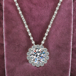 1 Carat Square Cushion Cut Moissanite Pendant Necklace for Women 925 Sterling Silver Dazzling Wedding Bridal Fine Jewelry - Product Image 2