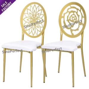 Factory Shiny Golden Metal Iron Chromed Event <b>Chair</b> <b>Stackable</b> Banquet Dining <b>Chair</b> for Ceremony Wedding Reception - Product Image 4