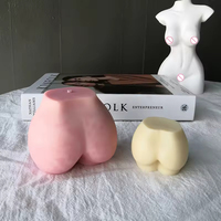 J122 Vente chaude Creative Décoration de La Maison À La Main Femmes Corps Fesse Silicone Moule Art DIY Sexy Ass Bougie Moule