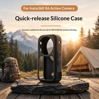 Étui en silicone antichoc et anti-chute avec découpes précises pour caméra d'action Insta360 X6 – Accessoire de protection anti-collision