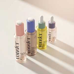 Botella de Plástico PET Redonda de Lujo con Degradado, 20ml 30ml 40ml 50ml, para Cuidado de la Piel, Esencia, Suero <span class=keywords><strong>Facial</strong></span>, <span class=keywords><strong>Aceite</strong></span> <span class=keywords><strong>Limpiador</strong></span>, con Botón de Presión y Gotero - Product Image 5