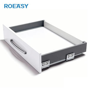 รางลิ้นชักแบบซ่อนใต้เคาน์เตอร์ ระบบลิ้นชักแบบปิดนุ่มนวล รางเลื่อนลิ้นชักบางเฉียบ ระบบลิ้นชักครัวแบบเลื่อนนุ่มนวล - Product Image 1