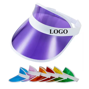 New Fashion Summer Casual Adjustable Colorful PVC UV Protection Sun Visor Cap Digital Printing Curved Brim for Back