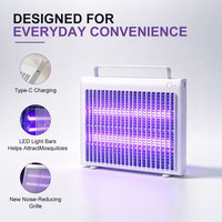 Lampe anti-moustiques électrique mince 1500V, répulsif portable, tapette à insectes murale, piège à moustiques rechargeable