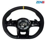Accesorio Interior de Auto Nuevo, Volante de Cuero con Fibra de Carbono y Botón de Encendido, Compatible con el Volante del Audi R8