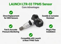Capteur TPMS RF LTR-03 double fréquence 315 MHz 433 MHz externe, garantie 2 ans, programmable, remplacement universel pour véhicules Audi