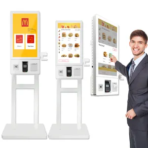 Factory Price interactive Floor standing payment station order All In One Mobile QR Mini billing payment kiosk with ticket print