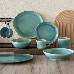 Produttori all'ingrosso di <span class=keywords><strong>EKA</strong></span> diretto stile americano glassa reattiva servizio Set di qualità Premium ceramica stoviglie Set - Product Image 1