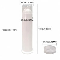 Flacon distributeur de dentifrice en plastique personnalisé, emballage à pompe sans air en PP pour cosmétiques et soins personnels avec étiquetage sous film rétractable
