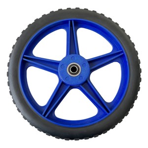 Cheng Jin Vehicles 12 Inch Solid <b>Plastic</b> <b>Wheel</b> Blue PVC Coated For Lawnmower Mini Tiller - Product Image 2
