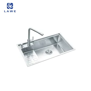 High-End-Hot Sale Edelstahl 304 Smart Küchen spülen mit Abtropffläche für Schrank Single Bowl Spüle mit Board Handmade Sink