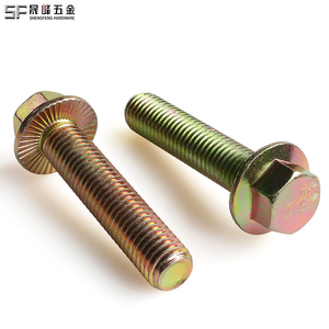 สลักเกลียวหัวหกเหลี่ยม M3 M4 M8 M10 ชุบสังกะสี สเตนเลส เหล็กกล้าคาร์บอน เกลียวเต็มตัว พร้อมหน้าแปลน  ฟันเฟือง  เกรด 8.8 10.9 สำหรับรถยนต์ - Product Image 1