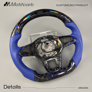 Volant personnalisé en carbone forgé bleu LED pour Volkswagen MK8 Golf GTI R Jetta GLI Touareg Tiguan 2020-2026 - Product Image 3