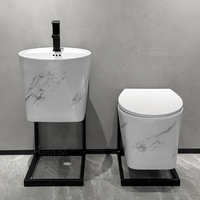 Ensemble WC suspendu monobloc moderne avec lavabo en céramique pour hôtel