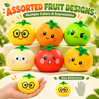 Jouets Squishy en PU à Visage de Fruit Mignon, à Remontée Lente, Doux, Anti-Stress, Styles Assortis pour la Vente en Gros