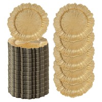 Assiettes réutilisables en plastique, or et argent, vaisselle de mariage de 13 pouces pour le réglage de la table
