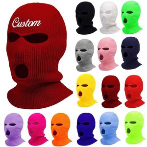 Bonnet personnalisé en gros unisexe pour adultes, 100 % acrylique tricoté, pour le sport, les fêtes, l'hiver, chaud, avec masque facial intégré - Product Image 2