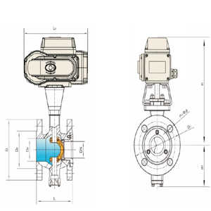 4 inch DN100 V-poort elektrische stroomregelklep gemotoriseerde actuator flens kogelkraan - Product Image 5