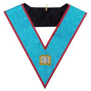 ปลอกคอปักลาย BAHOO EMBROIDERS สำหรับพิธีกรรมเมสัน บลูลอดจ์ ASSR สำหรับนายพิธีการ พร้อมงานปัก - อุปกรณ์เสริมสำหรับฟรีเมสัน ผู้ใหญ่ ใช้ได้ทั้งชายและหญิง - Product Image 1