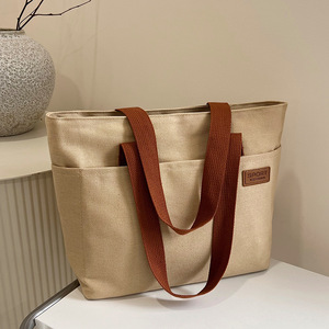 Sac fourre-tout en toile pour shopping de voyage multifonctionnel personnalisé de qualité supérieure au design tendance pour usage promotionnel - Product Image 4