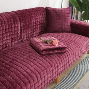 2024 Plush thickened sofa cushion wholesale flannel anti-slip cushion winter sofa cover four seasons universal sofa cover