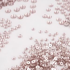 Perles de strass à coudre en résine époxy Rosaline 5 mm, à dos plat et trou central, pour la confection de bijoux et de pendentifs médaillons - Product Image 4