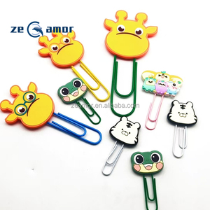 Zeamor Promotional Customized Various Shapes Factory Price PVC Soft Rubber Metal Return Pin Paper Clip Bookmark