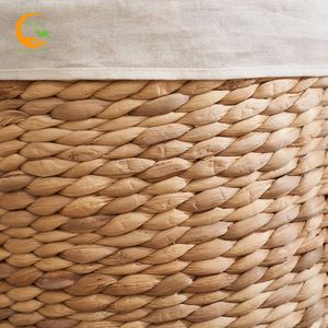Vietnam <b>Round</b> Tall Water Hyacinth Woven <b>Wicker</b> Laundry Sorter Hamper with Lidded <b>Basket</b> Cheap Price - Product Image 4