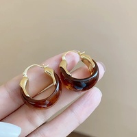 Damen Vintage Bernstein-Legierung Creolen ZYMX SCHMUCK 2026 Neu Beliebter High-End-Verschluss Hong Kong Stil