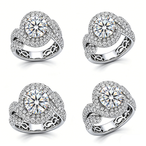 <b>Custom</b> Silver/10K/14K/18K Solid Gold 2 Carat VVS-VS Quality Round Lab Grown Brilliant Cut Diamond engagement <b>Ring</b> - Product Image 3