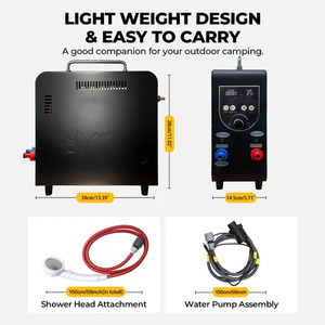 Compact Rechargeable Steel &amp; PVC 4500mAh LCD Auto Safety Shut Propane Instant Hot Outdoor Shower Pump System <strong>Camping</strong> <strong>Hiking</strong> - Product Image 5