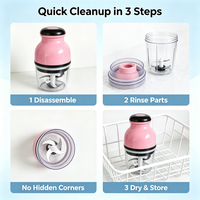 Mini hachoir électrique portable, appareil de cuisine, mixeur, préparateur de purée, lame en acier inoxydable, commande par bouton-poussoir, 250W, plastique