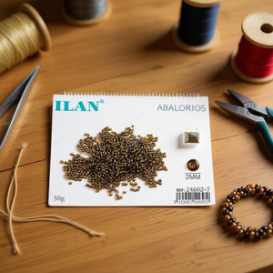 Perline di semi di mais marroni da 2 mm, 50 g, per la creazione di gioielli - Product Image 3