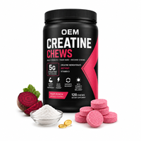 Comprimés de créatine à croquer en marque blanche, fabrication OEM/ODM, formule personnalisée, fabrication sous contrat pour les marques de nutrition sportive, vente en gros