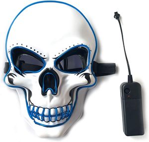 Purge Hacker Mask Scary Glow in the Dark Mask para fiesta de disfraces de <span class=keywords><strong>Halloween</strong></span>, <span class=keywords><strong>Halloween</strong></span> LED Skeleton Mask - Product Image 1
