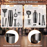 Outils de bar professionnels, kit de barman, accessoires de bar, doseur, shaker à cocktails, support en bois, acier inoxydable, logo personnalisé