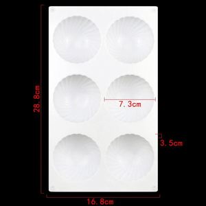 Moule en silicone écologique personnalisé avec logo, 6 cavités, grande boule ondulée, fait main, DIY, réutilisable, pour gâteaux, savons, résine, poudings, OEM/ODM - Product Image 2