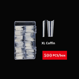 Pointes d'ongles HQ Mixed Proc Discount, 500 pièces, transparentes, droites, sans courbe en C, demi-couverture, pointes d'ongles coniques, pointes d'ongles magnifiques - Product Image 2