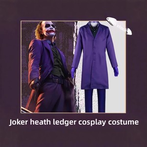 Disfraz de <span class=keywords><strong>Joker</strong></span> de <span class=keywords><strong>Caballero</strong></span> <span class=keywords><strong>Oscuro</strong></span> para Hombre, Chaqueta Larga de Poliéster para Cosplay de Halloween, Incluye Chaqueta de Traje a Juego - Product Image 2