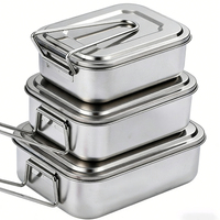 Boîte à lunch bento coréenne en acier inoxydable 304, compartiment unique, 1-3L, écologique, anti-fuite, portable