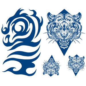 Premium Semi-permanente blu scuro tatuaggio adesivi per le donne realistico realistico impermeabile 2 settimane di lunga durata tatuaggi temporanei - Product Image 2