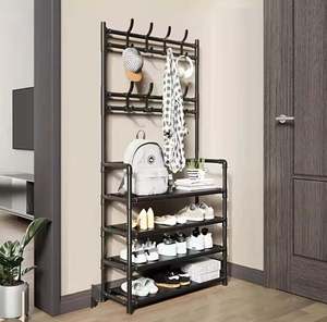 Appendiabiti a quattro strati staccabile in metallo, porta scarpe, porta cappelli, scaffale portaoggetti multifunzione per armadio e uso domestico - Product Image 2